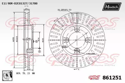 Тормозной диск MAXTECH 861251.0080