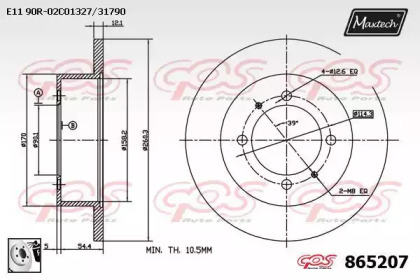 Тормозной диск MAXTECH 865207.0080