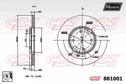 Тормозной диск MAXTECH 881001.0080