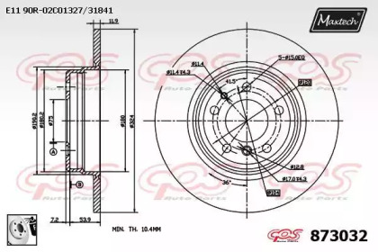 Тормозной диск MAXTECH 873032.0080