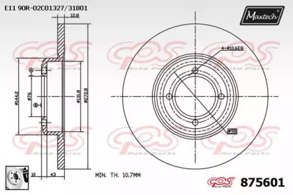 Тормозной диск MAXTECH 875601.0080