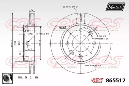 Тормозной диск MAXTECH 865512.0060