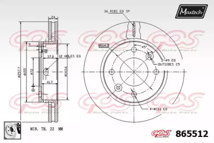 Тормозной диск MAXTECH 865512.0080