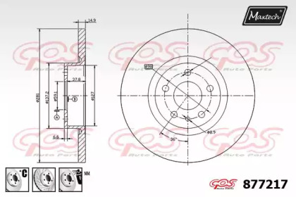 Тормозной диск MAXTECH 877217.6880