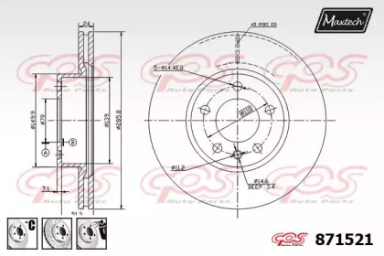 Тормозной диск MAXTECH 871521.6980