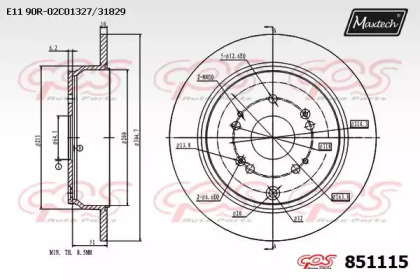 Тормозной диск MAXTECH 851115.0000