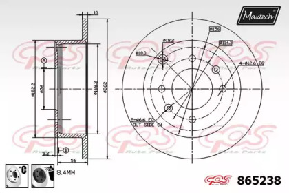 Тормозной диск MAXTECH 865238.6060