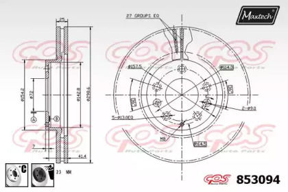 Тормозной диск MAXTECH 853094.6060