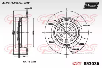 Тормозной диск MAXTECH 853036.0000