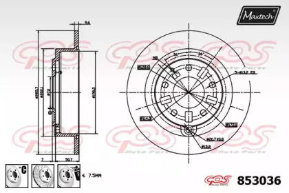 Тормозной диск MAXTECH 853036.6980