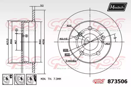 Тормозной диск MAXTECH 873506.6980