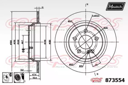 Тормозной диск MAXTECH 873554.6060