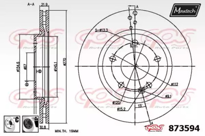 Тормозной диск MAXTECH 873594.6060