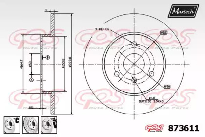 Тормозной диск MAXTECH 873611.6980