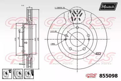 Тормозной диск MAXTECH 855098.6980