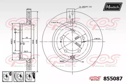 Тормозной диск MAXTECH 855087.6980