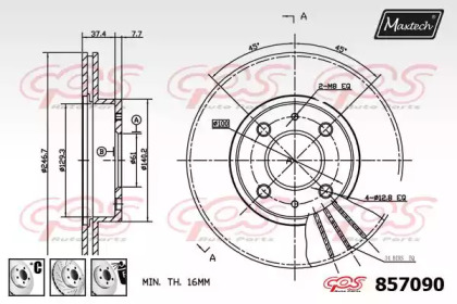 Тормозной диск MAXTECH 857090.6880