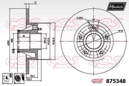 Тормозной диск MAXTECH 875348.6061