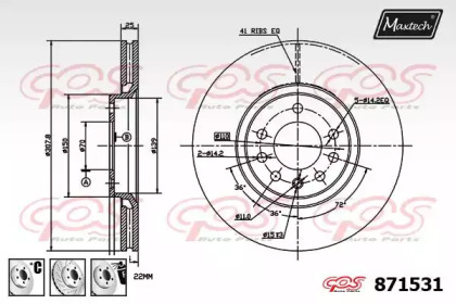 Тормозной диск MAXTECH 871531.6980