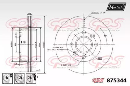 Тормозной диск MAXTECH 875344.6880