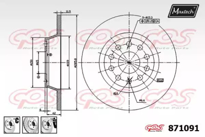 Тормозной диск MAXTECH 871091.6980