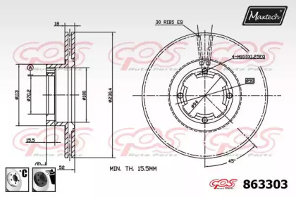 Тормозной диск MAXTECH 863303.6060