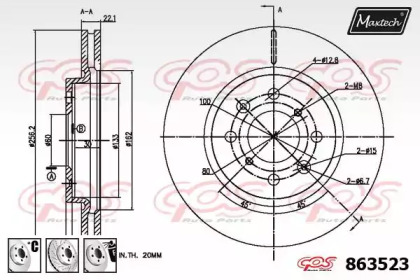 Тормозной диск MAXTECH 863523.6980