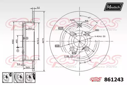 Тормозной диск MAXTECH 861243.6880