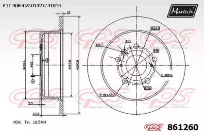 Тормозной диск MAXTECH 861260.0000