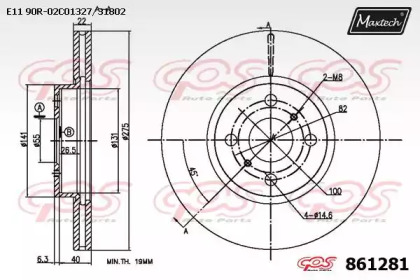 Тормозной диск MAXTECH 861281.0000