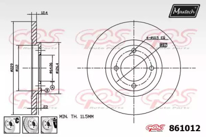 Тормозной диск MAXTECH 861012.6980