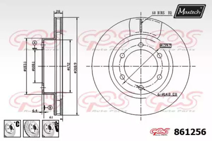 Тормозной диск MAXTECH 861256.6880