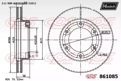 Тормозной диск MAXTECH 861085.0000