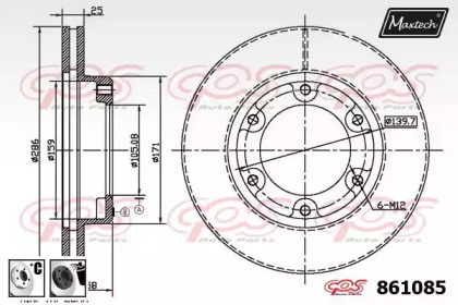 Тормозной диск MAXTECH 861085.6060