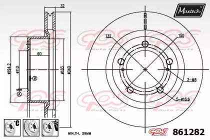 Тормозной диск MAXTECH 861282.6880