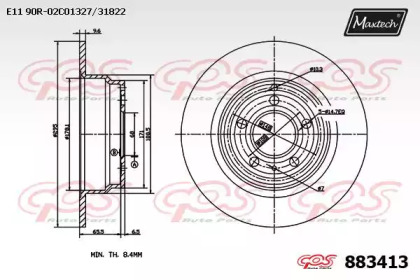 Тормозной диск MAXTECH 883413.0000