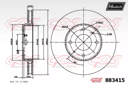 Тормозной диск MAXTECH 883415.0000