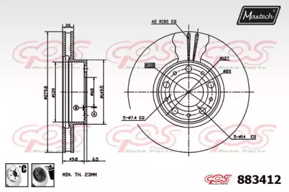 Тормозной диск MAXTECH 883412.6060