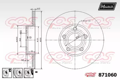 Тормозной диск MAXTECH 871060.6880