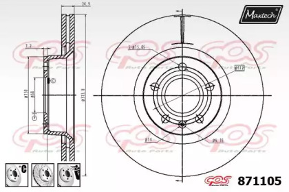 Тормозной диск MAXTECH 871105.6880