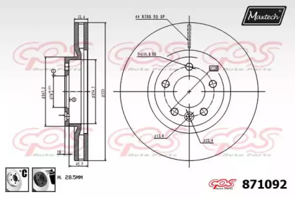 Тормозной диск MAXTECH 871092.6060