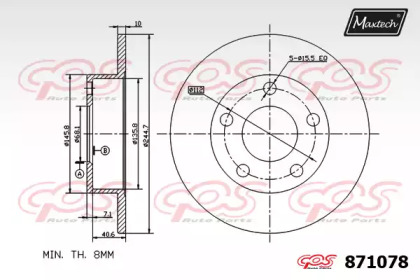 Тормозной диск MAXTECH 871078.0000