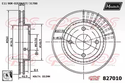 Тормозной диск MAXTECH 827010.0080