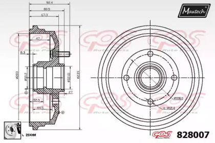 Тормозный барабан MAXTECH 828007.0080