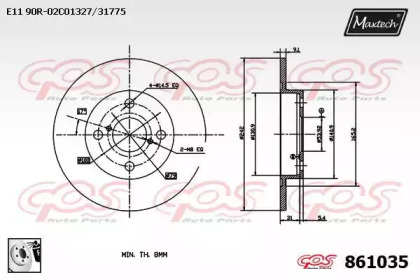 Тормозной диск MAXTECH 861035.0080