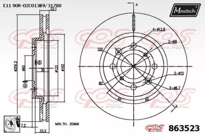 Тормозной диск MAXTECH 863523.0080