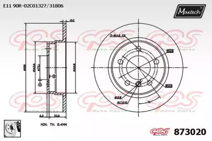 Тормозной диск MAXTECH 873020.0080