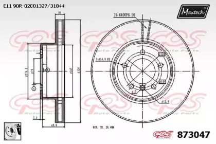 Тормозной диск MAXTECH 873047.0080