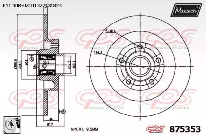 Тормозной диск MAXTECH 875353.0085