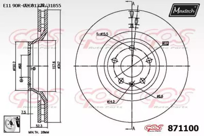 Тормозной диск MAXTECH 871100.0080